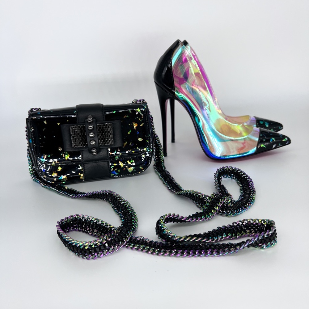 RARE Louboutin Sweet Charity Iridescent Hologram Bag - Picture 7 of 10